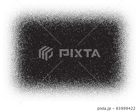 Dotwork rectangle pattern vector background. Sand grain effect. Black noise stipple dots. Abstract noise dotwork pattern. Dots grunge banner. Gradient stipple. Stochastic dotted vector background. 83999422