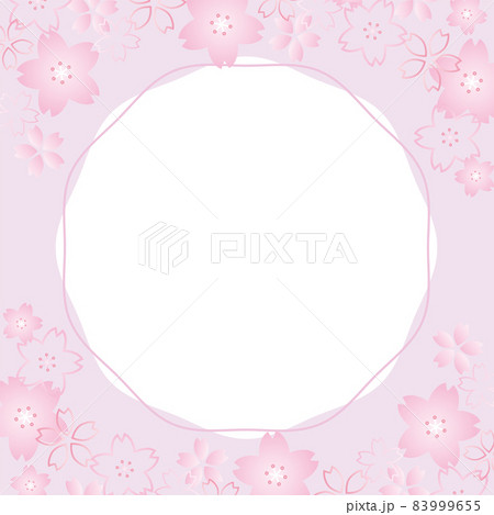 桜の正方形フレーム ／バナー／背景（パステルカラー　薄紫） 83999655