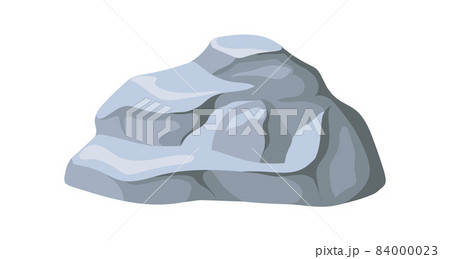 Large chunk of stone. Granite boulder, rocks debris, broken rubble, wall formation, cartoon vector 84000023