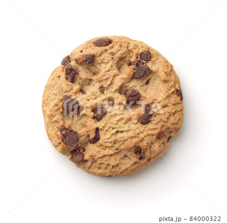 Top view of homemade chocolate chip cookie 84000322