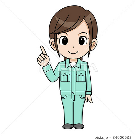 指差しする作業員の女性 指差しする作業員の女性 84000632