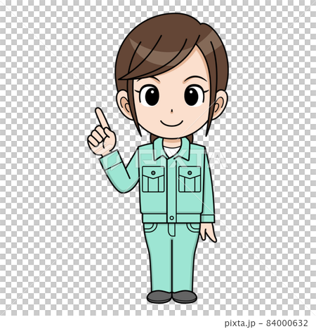 指差しする作業員の女性 指差しする作業員の女性 84000632