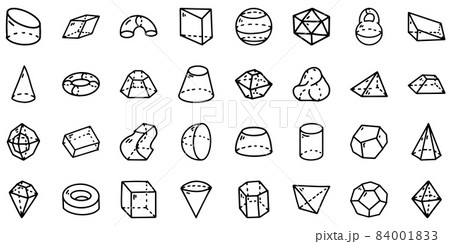 Geometric figures line vector doodle simple icon set 84001833