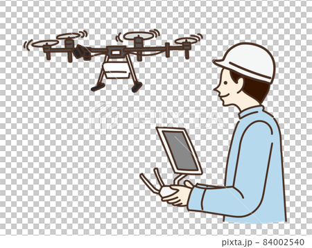 農業　農家　ドローン　スマート農業　イラスト 84002540