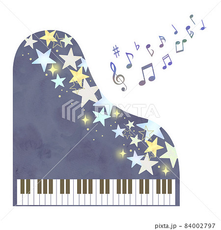 星とピアノ イメージのイラスト素材