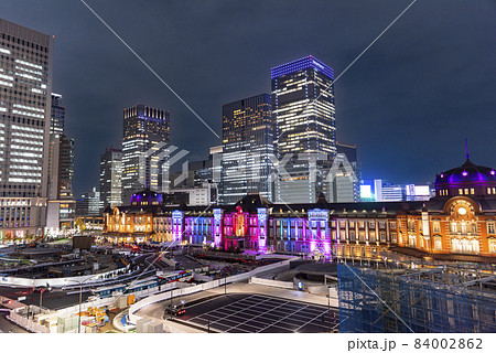 東京駅スペシャルライトアップ 東京ミチテラス15 の写真素材