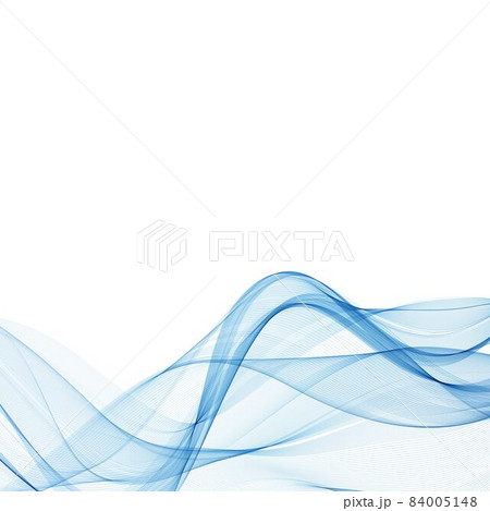 Abstract smooth color wave vector. Curve flow blue motion illustration. Smoke design. Vector lines. 84005148