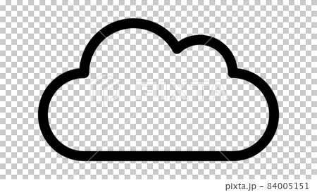 Simple cloud line drawing illustration (black line) 84005151