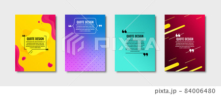 Quote frames templates set. Citation empty speech bubbles, text in brackets. Textbox quote bubbles. Minimal page covers with colorful design. Diagonal lines patterns. Liquid geometric badge. Vector Quote frames templates set. Citation empty speech bubbles, text in brackets. Textbox quote bubbles. Minimal page covers with colorful design. Diagonal lines patterns. Liquid geometric badge. Vector 84006480