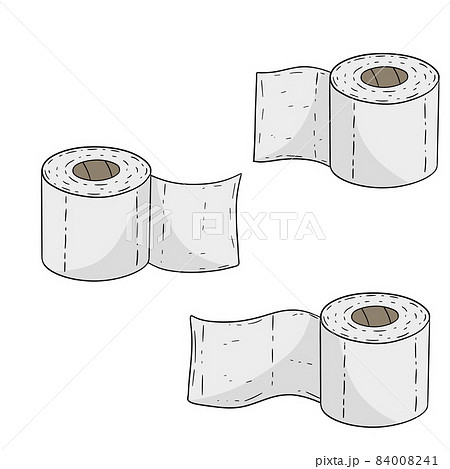 Set of toilet paper. Bath element. White... - Stock Illustration [84008241]  - PIXTA