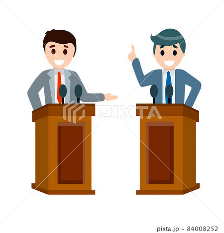 Political debate between two candidates. 84008252