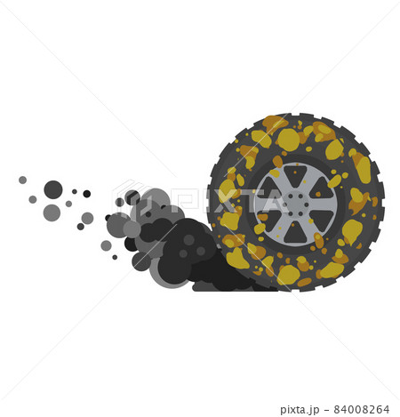 Dirty wheel of truck. Off-road driving. ground on tire. Dirty wheel of truck. Off-road driving. ground on tire. 84008264