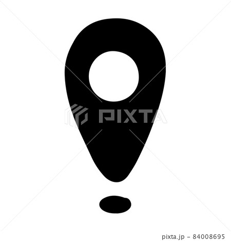hand drawn Coordinates Location Point Gps doodle icon isolated on  white background. vector illustration. 84008695
