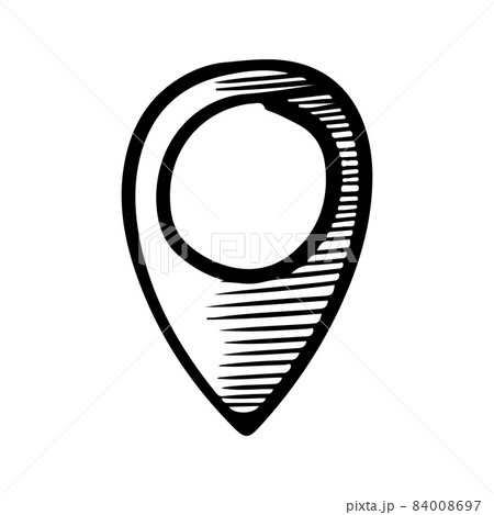 hand drawn Coordinates Location Point Gps doodle icon isolated on  white background. vector illustration. 84008697