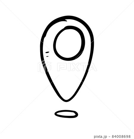 hand drawn Coordinates Location Point Gps doodle icon isolated on  white background. vector illustration. 84008698