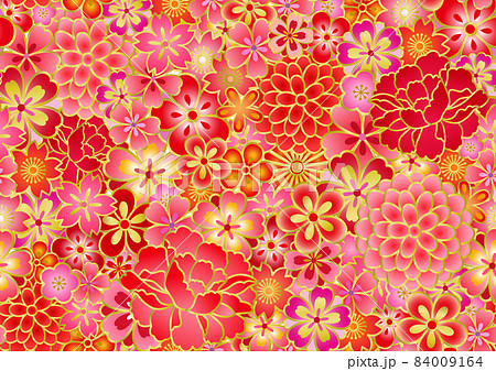 シームレス 和柄 背景 フレーム パターン 84009164