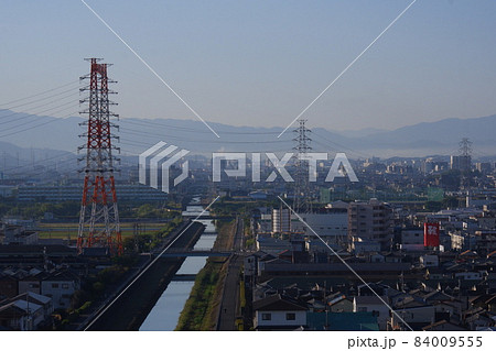 ベランダからの風景　大阪平野　朝もや 84009555