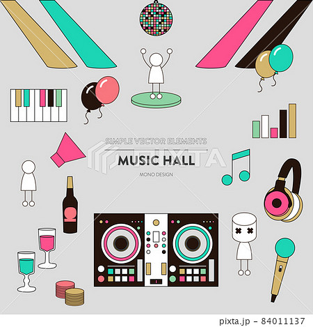 シンプルな音楽 クラブのデザイングラフィック素材 カラーイラスト のイラスト素材