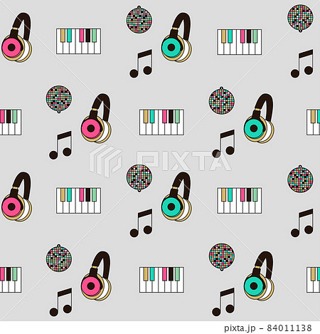 シンプルな音楽デザインパターン背景素材1 カラーイラスト のイラスト素材
