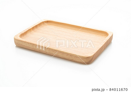 wooden tray or plate on white background wooden tray or plate on white background 84011670