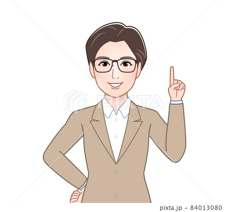 ベージュスーツの女性 84013080