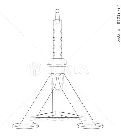 Axle stand isolated. 3d illustration Axle stand isolated. 3d illustration 84013737