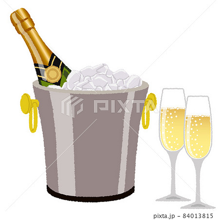 シャンパンクーラーのイラストのイラスト素材