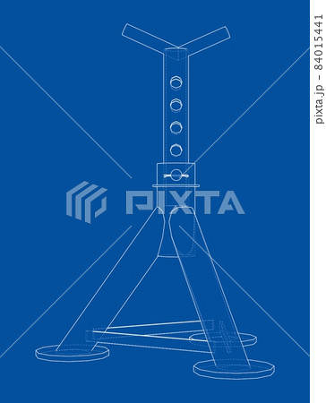 Axle stand isolated. 3d illustration Axle stand isolated. 3d illustration 84015441