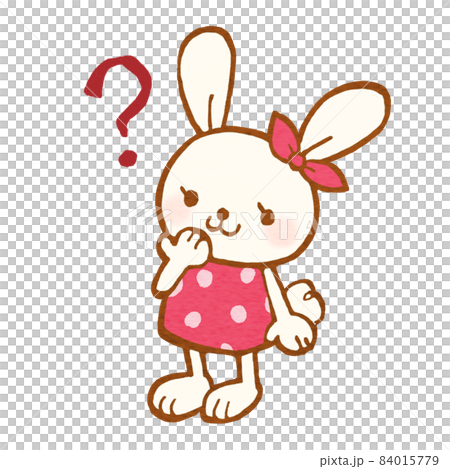 首をかしげるうさぎのイラスト 首をかしげるうさぎのイラスト 84015779