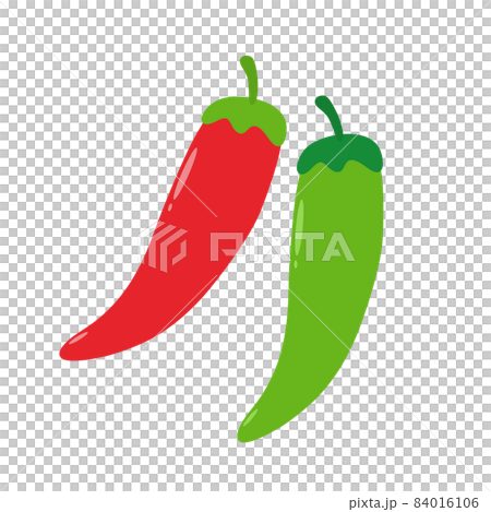 唐辛子2種セットのイラスト素材