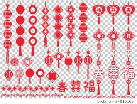 Taiwanese festival decoration [set illustration] 84016169