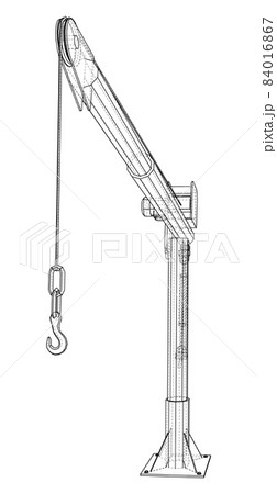 Davit or crane for boat. 3d illustration 84016867