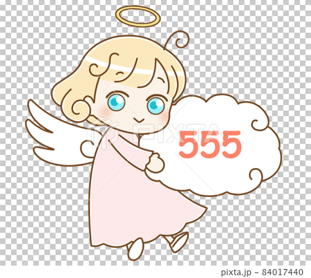 天使とエンジェルナンバー　555　左向き　ピンク 84017440