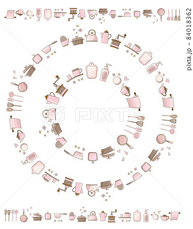 キッチン用品 ラインセット ピンク 84018362