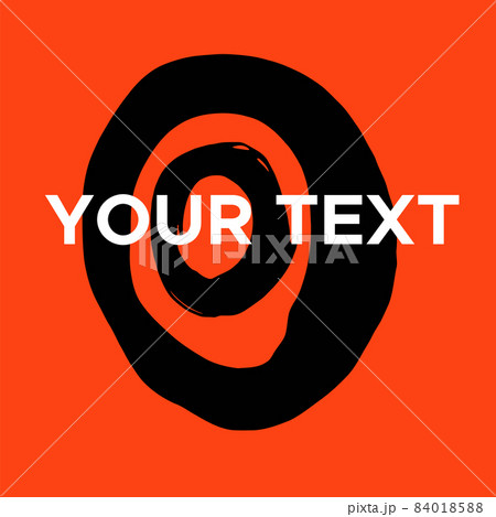 Vector Round Shape on Orange. Black Circle Stamp. Icon, Logo, Banner Design.. Vector Round Shape on Orange. Black Circle Stamp. Icon, Logo, Banner Design.. 84018588