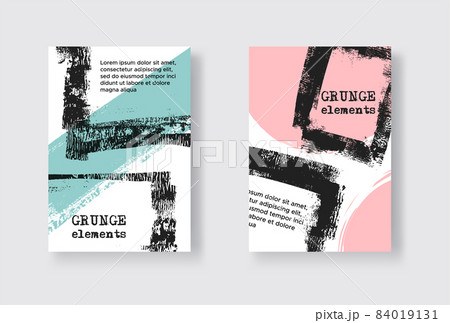 Collection of grunge covers with brush strokes. 84019131
