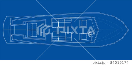 Modern boat with seats 84019174