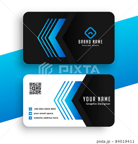 stylish blue modern business card stationary layout 84019411