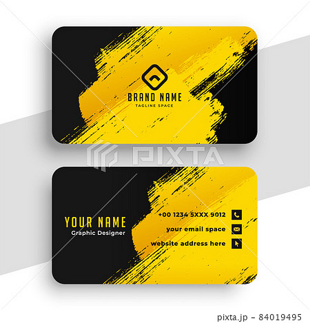 abstract grunge yellow and black business card design abstract grunge yellow and black business card design 84019495