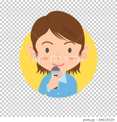 女性アナウンサーのアイコンのイラスト素材 女性アナウンサーのアイコンのイラスト素材