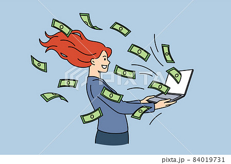 Earning and making money in internet concept. 84019731