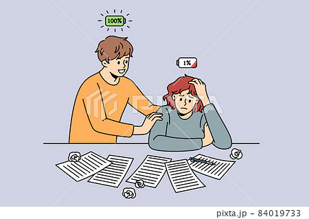Low and full energy people concept 84019733