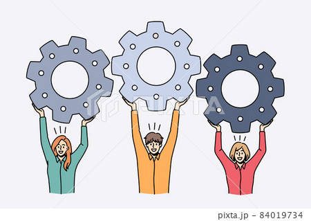 Teamwork and collaboration in business concept. 84019734