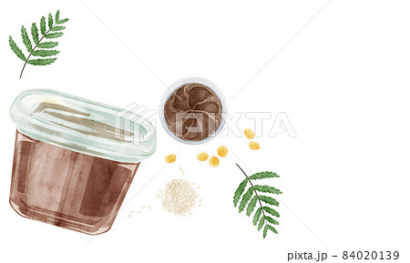 パックに入った味噌の手描き水彩風イラスト 84020139