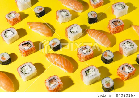 delicious variety sushi table. High quality beautiful photo concept delicious variety sushi table. High quality beautiful photo concept 84020167