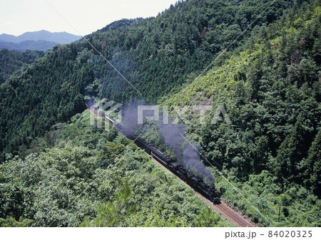 重連SLやまぐち号　JR山口線　撮影名所　俯瞰　田代の直線　二保峠越えに挑む 84020325