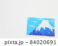 富士山【貼り絵・ちぎり絵】ポストカード（白バック・白背景・コピースペース） 84020691