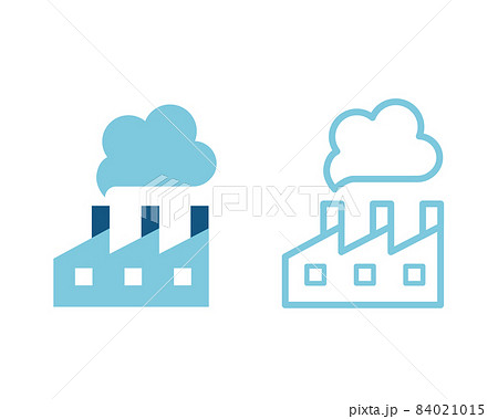 環境アイコン 温室効果ガス 二酸化炭素 Sdgs 工場 産業のイラスト素材