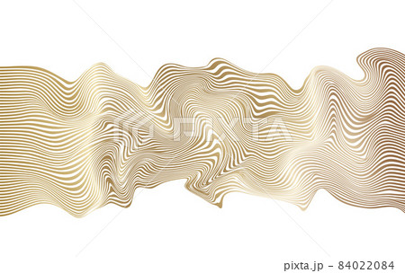 Distorted wave monochrome texture. Abstract dynamical rippled surface. Vector stripe deformation background. 84022084