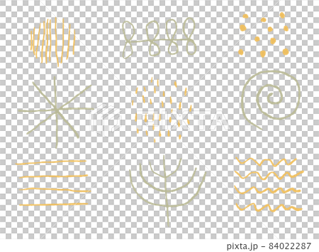 寬鬆手繪北歐花紋_米色和苔綠色 84022287